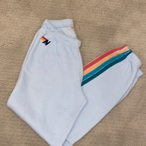 Aviator Nation XS light blue spring color stripe sweatpants